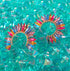 Rainbow Rhinestone Crescent Hoops